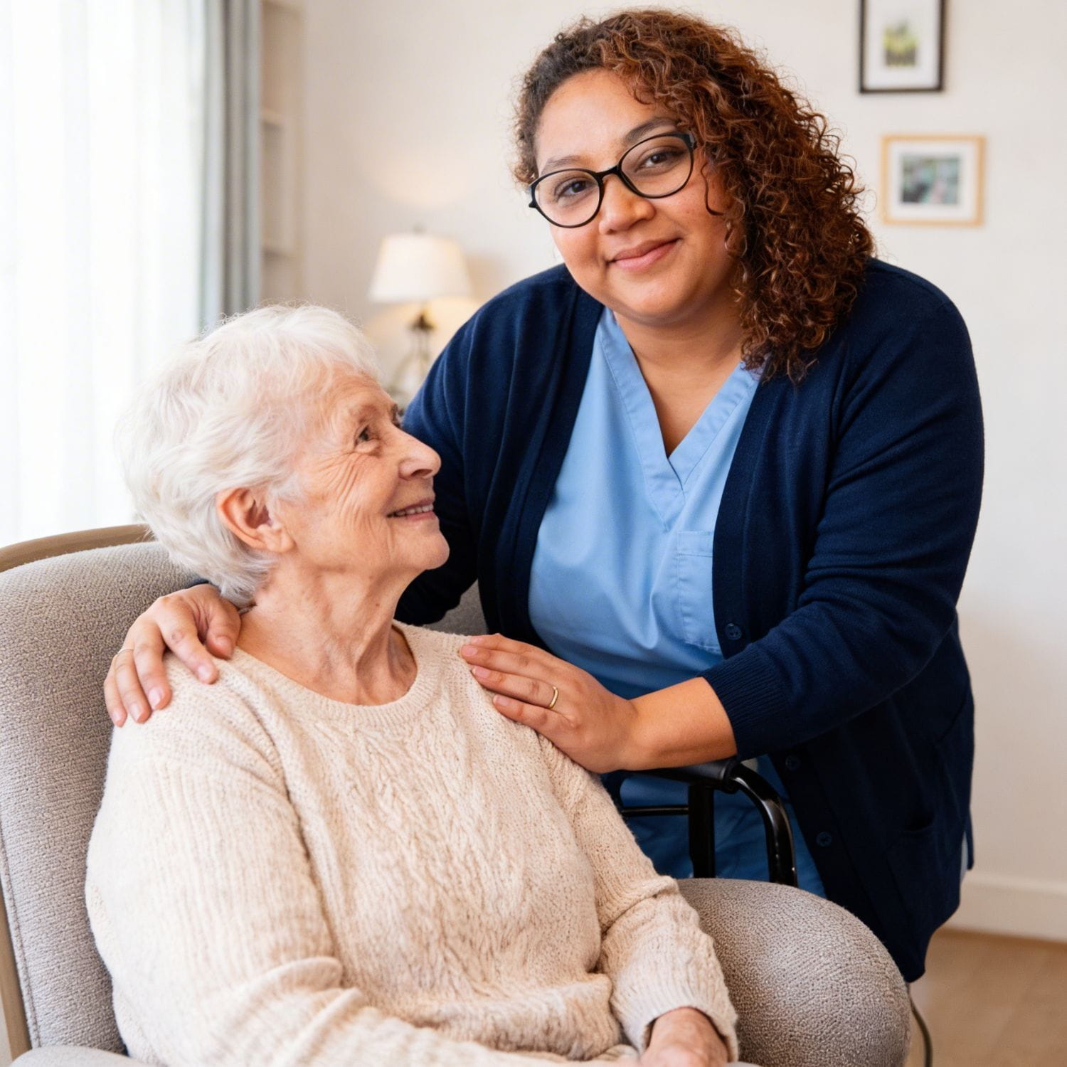 Intervenante ANICA aidant une personne à domicile à La Verrière
